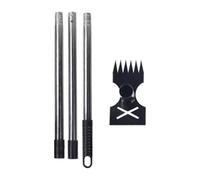 Ronyme Outil arrache-Mauvaises Herbes Manuel 2 en 1, râteau à désherber, Binette de Jardin Multifonction pour Le désherbage agricole et l'arrachage de, Poignée à 3 Sections