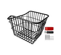 Ronyme Panier arrière de vélo avec matériel de Montage, pièce de réparation Robuste en Acier au Carbone, Polyvalent pour Le Camping et Les Courses, sans Couvercle