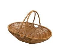 Ronyme Panier de Cuisine en Imitation rotin, Cadre en Fil de Fer pour Aliments ou Petits Articles Divers, Robuste avec poignée Pliable, Polyvalent, Size L