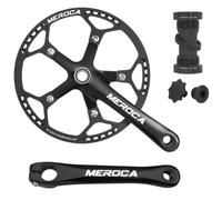 Ronyme Pédalier Vélo Pliant MEROCA Pédale Manivelle Plateau Transmission en Aluminium et Acier Creux Monobloc pour Montages à, Manivelle Gauche Et Droite + Boîtier De Pédalier + Plateau 53T