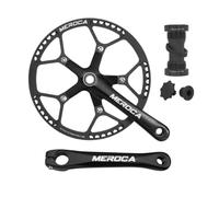 Ronyme Pédalier Vélo Pliant MEROCA Pédale Manivelle Plateau Transmission en Aluminium et Acier Creux Monobloc pour Montages à, Manivelle Gauche Et Droite + Boîtier De Pédalier + Plateau 58T