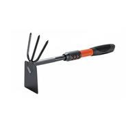 Ronyme Pelle Digging Outil Polyvalent Transplantoir Râteau Ergonomique Poignée Renforcée en Acier Carbone Adaptée pour Sols Difficiles Jardin de Balcon Plage, Longue+Houe Épaisse