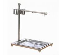 Ronyme Perchoir d'Entraînement pour Oiseaux Support Vertical avec Barre Transversale Base Antidérapante Porte-gobelets Intégrés Assemblage Simple Adapté à l'Usage Intérieur Oiseaux Domestiques, Moyen