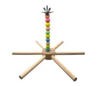 Ronyme Perchoir Rotatif pour Oiseaux, Support en Bois, Moulin à Vent Rotatif coloré, Jouet interactif pour Perroquet, Accessoire pour Cage pour perruches