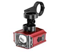 Ronyme Phare Vélo Avant Éclairage Guidon Lampe Cyclisme Projecteur VTT Affichage Numérique Optique Frontale Claire Collier de Montage avec Articulation, Rouge, Support en Plastique