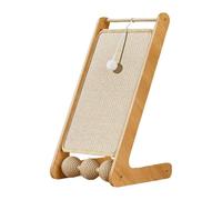 Ronyme Planche Griffoir Chat L Forme Grattoir Sisal Tapis Grattoir Rampe Protection Meubles avec Balle Jouet en Bois Convient à L'Intérieur, B