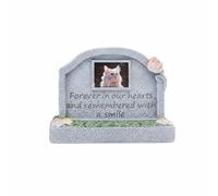 Ronyme Plaque Commémorative en Résine pour Animaux Pierre Tombale Plaque Souvenir Cadre Photo Relief Floral Finition Adaptée au, Monument Funéraire pour Animaux De Compagnie - Souvenir