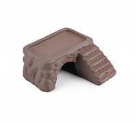 Ronyme Plateforme de Baignade pour Rampe Pont Abri Tunnel en Céramique Argile Massive Transition Eau-Terre Facilitée Adaptée aux Aquariums Terrariums Habitat Apaisant, Texturé