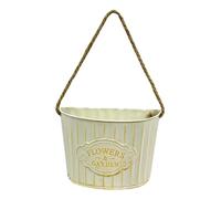 Ronyme Pot de Fleurs Mural Suspendu, jardinière de Campagne avec Corde, pour Jardin, dortoir, Bureau, décoration de Ferme, Laiteux