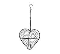 Ronyme Pot de Fleurs Suspendu en Forme de cœur, Cage à Fleurs, Support pour Couronne de Fleurs, Structure en Fil de Fer, Porte-Plantes pour Bureau, Jardin ou