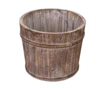 Ronyme Pot Fleurs en Forme tonneau en Bois, Compact et Polyvalent, idéal pour Une décoration champêtre, Un Cadeau ou Un Seau à Fleurs pour, 20 Cm X 15.5 Cm