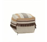 Ronyme Pouf Carré de Sol Coussin Ottoman Tabouret Repose Pieds Siège Cube Rempli Billes Housse Tissée Confort Collectif Adapté au Salon Chambre Lecture Accueil Invités, 42 42 33cm, Couleur Unie