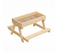Ronyme Poulailleur Support Perchoir Mangeoire Volaille Rack Perchoir Support Mangeoire Bois Compact Léger 900g Fond en Maille pour Drainage Pieds Inclinés