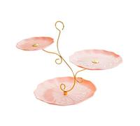 Ronyme Présentoir à fruits et cupcakes à 3 étages, élégant plateau nordique pour bonbons et desserts, idéal pour un mariage, un salon ou un bureau, Rose