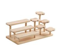 Ronyme Présentoir à Trois Niveaux en Bois pour Plantes Souvenirs Support Rangement Compact pour Table d'Appoint, en Forme Fleur