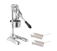 Ronyme Presse à Frites Manuelle en Acier Inoxydable Mécanisme à Base Stable en Colonne Verticale Parfaite pour Presser s Pommes Terre en Bâtonns, 2 Paniers