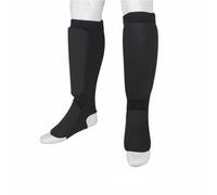 Ronyme Protège Tibia et Cou-de-Pied de Karaté Protège Tibias Protège Pieds Garde Jambe Coquille Rembourrée en Mousse EVA Ajustement Courbé Confort, Noir, S