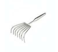 Ronyme Râteau à Main en Acier Inoxydable Robuste Manche Ergonomique Dents Renforcées Outil de Creusage Multifonction Adapté pour Jardinage Plage Agriculture , Épaissi 7-Dents