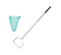 Ronyme Râteau à Sable de Plage Râteau Plage Outil Râteau Treillis Manche Long Sac Maille Acier Inoxydable Tube Métal Une Section avec Poignée Antidérapante , Petit