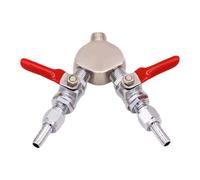 Ronyme Répartiteur de CO2 à 2 voies avec vanne d'arrêt 5/16", accessoire de brassage, pièce de rechange, compact et robuste pour brasseurs amateurs