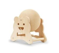 Ronyme Roue à Griffer pour Chat Jouet Interactif Grattoir Balle Rotative Cadre Bois Surface pour Enrichissement et Endurance Structure Stable pour Jeu, 12 Cm, Ours