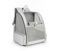 Ronyme Sac à Dos pour Animaux Sac Transport Sac Ventilé Panier Portable Structure en Armature Acier et Tiges Fibre Matériaux Oxford 600D et Maille Respirante, Gris