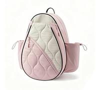 Ronyme Sac à Dos Tennis Racket Bag Raquette Cartable Pack Étanche à Matériau Mémoire avec Compartiment Avant pour Deux Raquettes Poches Latérales et Crochet, Rose