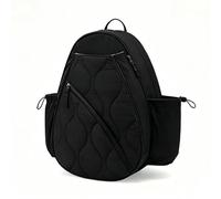 Ronyme Sac à Dos Tennis Racket Bag Raquette Cartable Pack Étanche à Matériau Mémoire avec Compartiment Avant pour Deux Raquettes Poches Latérales et Crochet, Noir