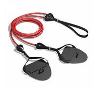Ronyme Sangle de Traction Entraînement Résistance Accessoire de Nage à Sec Corde de Résistance Palettes Ergonomiques Poignées Antidérapantes Développe la, Noir+Rouge, 30 Lbs
