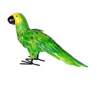 Ronyme Sculpture Perroqu en Fer Ipiré la Nature Statute Perroqu sur Socle Qui Ne Se Casse Pas Filement Figurine Oiseau Décorative en Métal, Debout