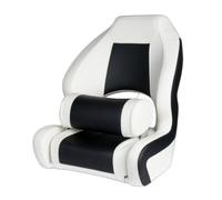 Ronyme Siège de Conduite de Bateau Siège Pilote Chaise Marine Fauteuil Cockpit avec Dossier Haut Rembourré Coque Moulée en PU et Alliage d'Aluminium