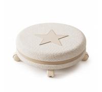 Ronyme Siège Roulant Enfant avec Revêtement Texturé et roulettes Douces pour Bureau Maquillage, Blanc Cassé, Style to 1