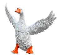 Ronyme Statue de canard décorative, figurine éducative réaliste en PVC blanc, sculpture animale pour l'extérieur, l'intérieur, la table, le jardin ou