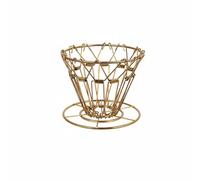 Ronyme Steel Coffee Dripper Filtre Café Réutilisable Goutteur Pliant Support Tasse Structure Fil Métallique Esthétique Vintage Pliable Portable Adapté au Camping Trekking Maison Cadeau, Or