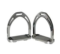 Ronyme Support de Pied Équestre Poignée Métallique Antidérapante Plate-forme Large Surface Polie Aluminium pour Utilisation aux Adultes Randonnées et Pratique Journalière, Argenté
