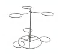 Ronyme Support de Porte-balle de Gym Rangement d'Exercice Étagère à Ballons en Acier Structure Stable Présentation Ordonnée à, Support De Ballons De Yoga 6 Boules Gris Argenté