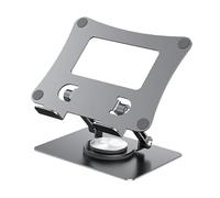 Ronyme Support pour Ordinateur Portable antidérapant pour Le Travail collaboratif, Rotation, rehaussement, Support Robuste en métal pour Ordinateur Portable, Gris