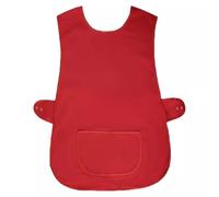 Ronyme Tablier Veste Polyester sans Manches Tablier Chasuble Vêtement de Service Look Net et Moderne avec Boutons Pression Protection Contre Taches et, Array, Rouge