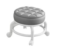 Ronyme Tabouret Pivotant à Roulettes Basses, Confortable, Silencieux, Petit Tabouret de Pédicure, Roulettes Pivotantes Universelles pour Salons, Garages, Mai, Gris