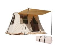 Ronyme Tente Cabane Extérieure Canopée Abri Camping Pavillon avec Auvent Style Rétro Toit Piqué Oxford 300D Bonne Aération Ossature Aluminium Adaptée aux, 320x230x190cm