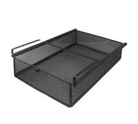 Ronyme Tiroir coulissant suspendu sous étagère, panier métallique peu encombrant, rangement pour sous-vêtements, pour chambre, buanderie, placard, L Black