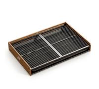 Ronyme Toilettes pour Chien Station Grille Plateau Bac Bâti Acier Bois Résistant à l'Usage Drainage par Caillebotis pour Pattes Propres Côtés Surélevés, Très Grand 92x60.5x12.7cm