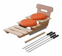 Ronyme Traîneau Glisse en Bois Poli avec Structure Pliable et Double Face pour Amusement Extérieur et Interaction Parent Enfant en Hiver, Double traîneau+Coussin