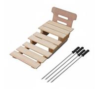 Ronyme Traîneau Glisse en Bois Poli avec Structure Pliable et Double Face pour Amusement Extérieur et Interaction Parent Enfant en Hiver, Double Luge