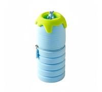 Ronyme Trousse Stylo Silicone Trousse Crayon Pochette Étui Rétractable Texture Agréable Toucher Doux Convertible en Pot à Stylos Convient aux Élèves École Maison Cadeau Enfant, Bleu Ciel