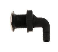 Ronyme Tuyau de Bateau Marin Convenable de Traversée de Coque avec La Jante Inoxidable pour La Marine, Noir, 10mm