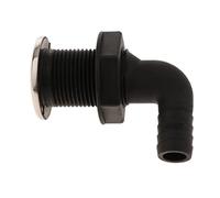 Ronyme Tuyau de Bateau Marin Convenable de Traversée de Coque avec La Jante Inoxidable pour La Marine, Noir, 13mm