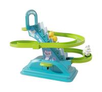 Ronyme Voiture Grimpeuse d'Escalier Circuit à Boucles pour Tout-pits Personnages Chat Mécanisme Montée par Bouton pour Jeu Interactif Développement la, Bleu
