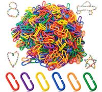 RONYOUNG Lot de 620 clips en forme de C arc-en-ciel en plastique pour cage à oiseaux, balançoire à oiseaux et escalade, jouets d'apprentissage pour enfants pour salle de classe, adaptés pour planeur à