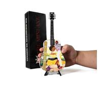 RONZ World The Mini Axe™ Elton John Goodbye Yellow Brick Road Guitare miniature à collectionner, 25,4 cm, avec présentoir